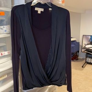 Shirt half jersey half satin